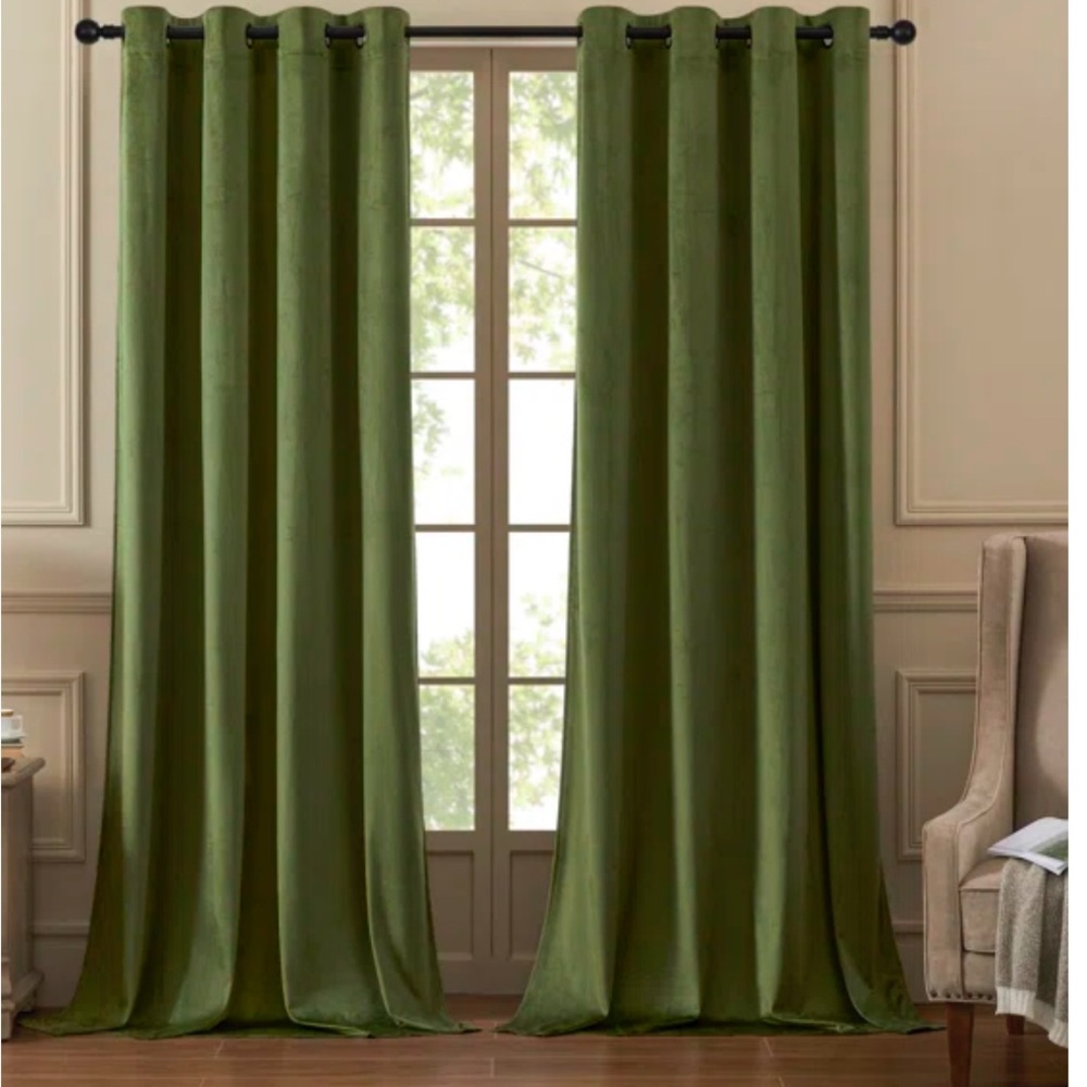 Velvet room darkening curtains